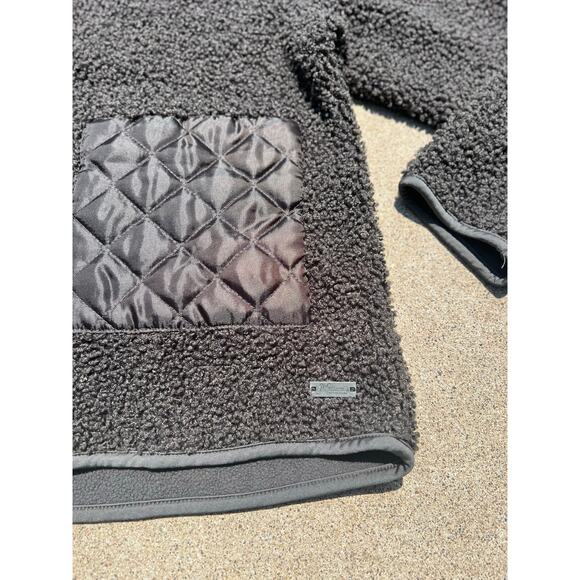 Vintage Natural Reflections Dark Gray Sherpa Full Zip Quilted Jacket Size Large - Picture 3 of 6